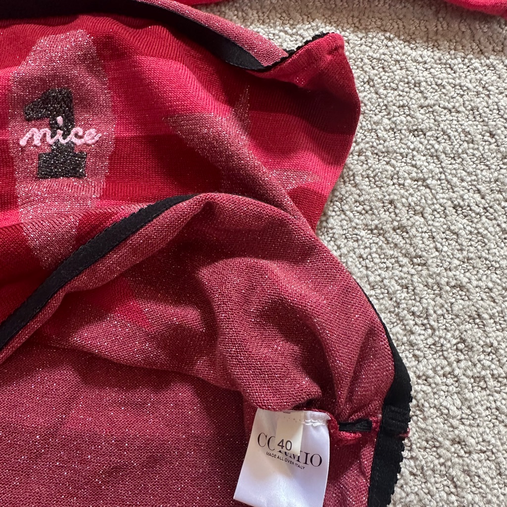 Cormio Red Striped Tube Top With Star & 'Nice' Detail — image 2 of 2